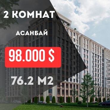 Продажа квартир: 2 комнаты, 76 м², Элитка, 5 этаж, ПСО (под самоотделку)