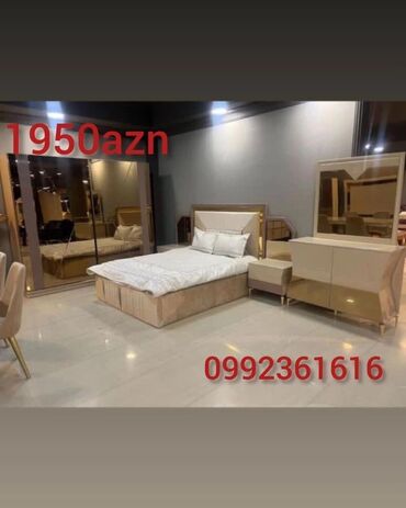 деревянная мебель для спальни: İkinəfərlik çarpayı, Dolab, Termo, 2 tumba, Türkiyə, Yeni