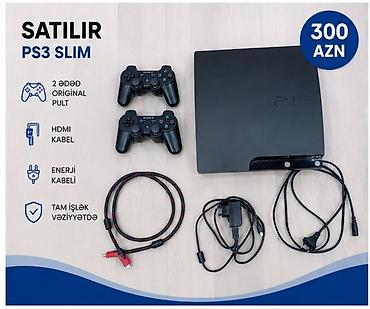 ps3 diskləri: PS3 Slim oyun konsolu satılır. Komplekt: - PS3 Slim konsol - 2 ədəd — 4