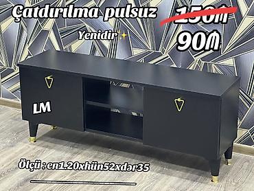 teve stent: TV altlığı / media konsolu - Rəng: mat qara - Dizayn: iki tərəfdə — 1