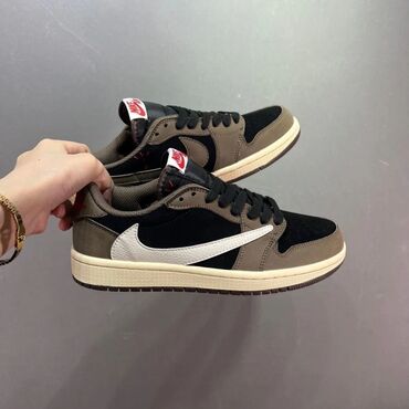 кроссовки найк мужские 2024: Travis Scott x Air Jordan 1 Low 'Dark Mocha' РЕПЛИКА. Срок доставки