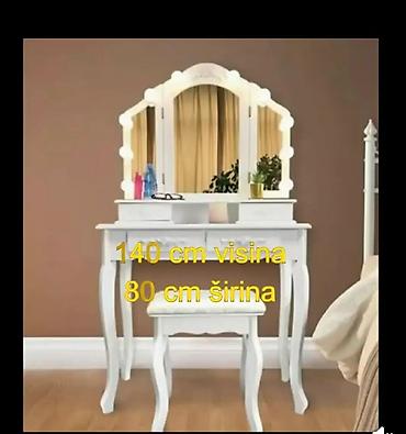 ormari po meri ikea: Toaletni sto sa ogledalom i LED osvetljenjem - Klasičan beli toaletni — 2