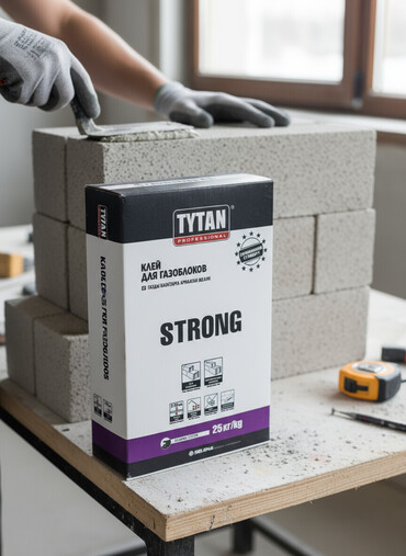 графитовый электрод: Клей "Tytan Professional Strong" предназначен для газоблоков и