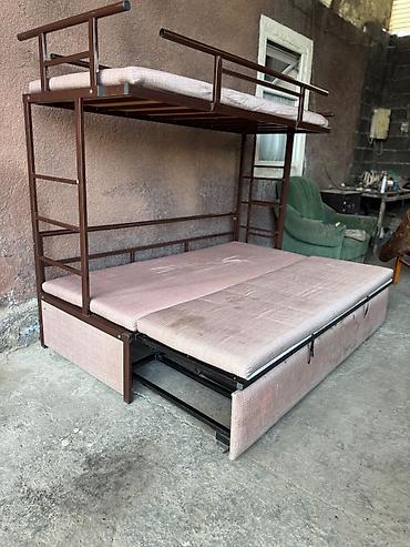 bunk bed: Двухъярусная кровать-трансформер с мягкими матрасами и металлическим — 4