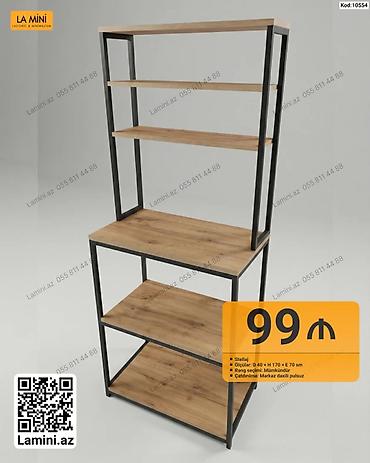 stellaj nədir: Məhsul: Stellaj (Kod: 10554) - Ölçülər: D 40 × H 170 × E 70 sm - — 1