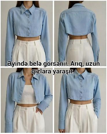 индивидуалки баку: ZARA Cropped Denim Köynək – Light Blue. Tiktpk @brandsecondhand_baku — 2
