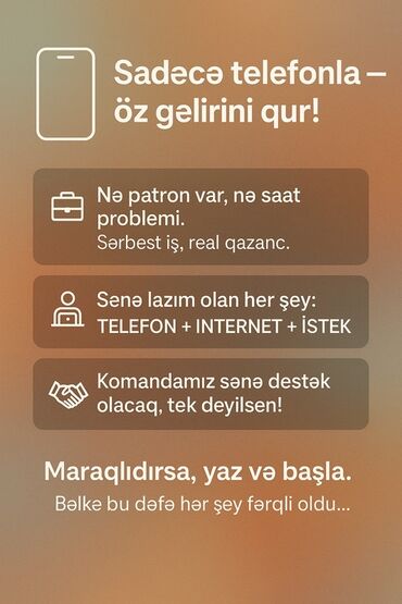 Avtobiznes, servis xidmətləri: Bu elan yalnız telefon, internet və istək vasitəsilə öz gəlirini