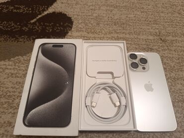 цена телефона айфон: IPhone 15 Pro, Б/у, 256 ГБ, White Titanium, Защитное стекло, Кабель, Коробка, 88 %