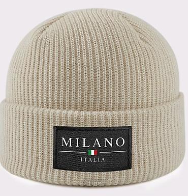 toxuma corablar: Milano Italia trikotaj papaq - Model: Beanie tipli, çevik rezin — 1