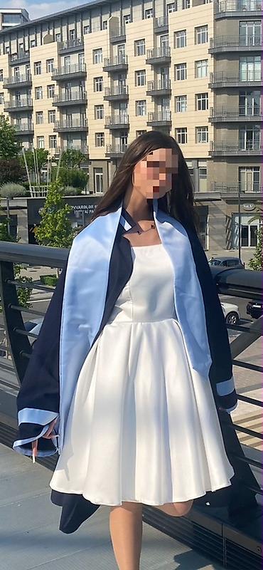 Ağ rəngli qısa ziyafət/libas – off-shoulder model - Rəng: saf ağ -