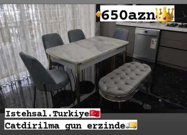 kuxna üçün stol: Mətbəx üçün, Yeni, 4 stul, Türkiyə