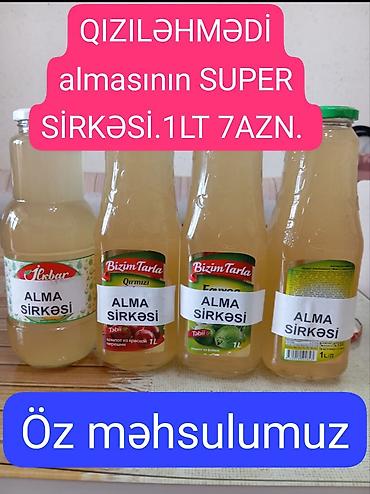 sirke: Qızıləhmədi sortundan hazırlanmış təbii alma sirkəsi - Həcmi: 1 litr — 1