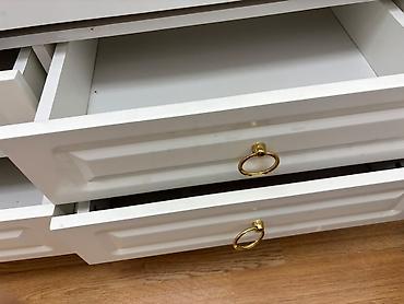 antik beşik: Ağ rəngli beşik-komod kombini - Material: MDF/laminat konstruksiya — 5