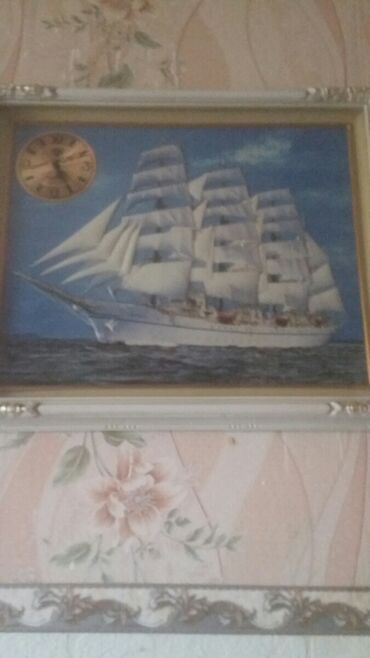 механика часы: Картина-часы белая рамка картина : корабль в море. Лежат без дела