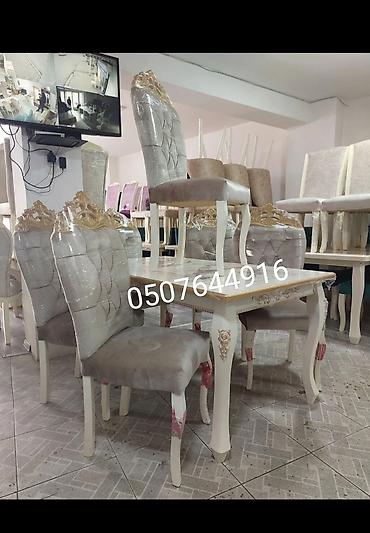taxt tumba: Qonaq otağı üçün, Yeni, Açılmayan, Dördbucaq masa, 6 stul — 2