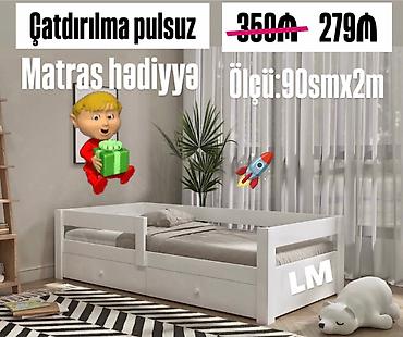 kohnə sifer: Oğlan və qız üçün, Yeni, Çarpayı, Bazasız, Matras ilə, Siyirməli — 1
