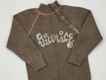 krótki granatowy sweterek: Sweterek, 5.10.15, 5-6 lat, 110-116 cm, stan - Zadowalający