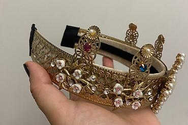 ободок мужской: Ободок в стиле D&G б/у мягкий изнутри, подойдет и для взрослой — 2