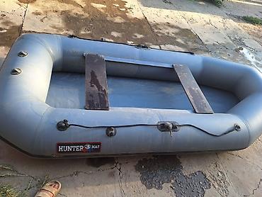 Спорт жана хобби: Надувная лодка ПВХ HunterBoat (серый цвет)300 - Тип: гребная надувная — 5
