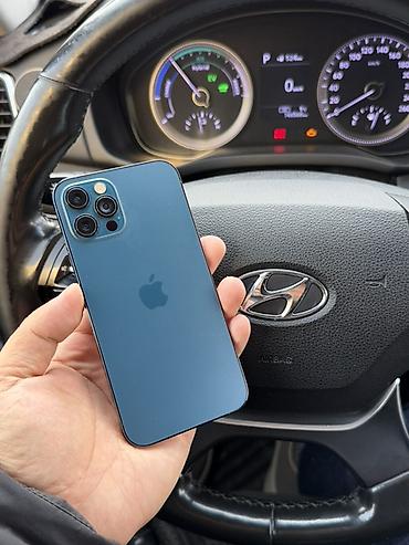 IPhone 12 Pro, Б/у, 128 ГБ, Pacific Blue, Защитное стекло, Чехол, 100 %