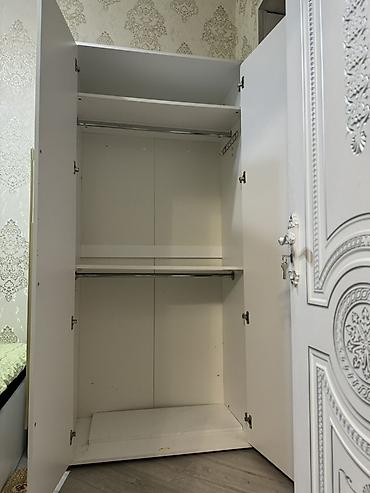 qar qizi: Minimalist dizaynda iki qapılı paltar şkafı - Rəng: ağ, mat səth - — 2