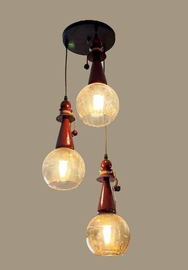 Серьги: Светильник - подвеска - люстра - цоколь Е14, 3 лампочки. Диаметр