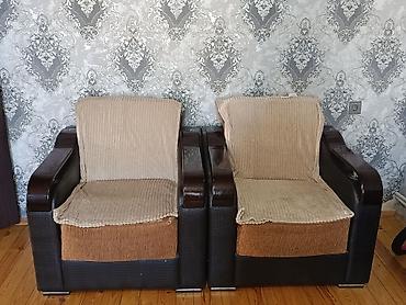 kreslo 2 ci el: İşlənmiş, Divan, 2 kreslo, Bazalı, Açılan — 2