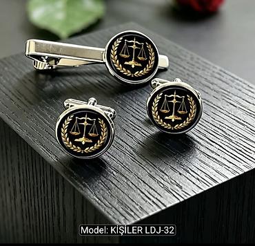 зажимы для галстуков: Model: KİŞİLƏR LDJ-32 Məhsul: Qol düyməsi və qalstuk iynəsi dəsti - — 3