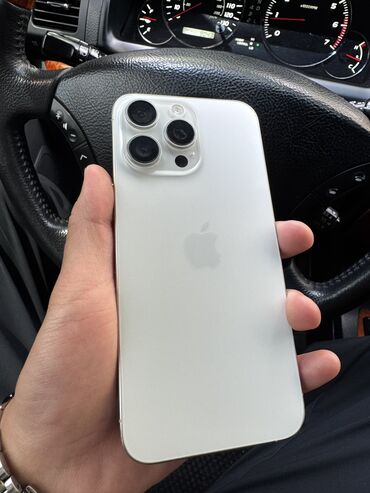 айфоны ош: IPhone 15 Pro Max, Б/у, 512 ГБ, White Titanium, Коробка, 87 %