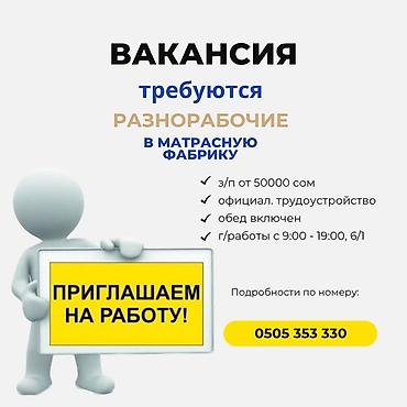 разнорабочие 1200: Требуется Разнорабочий на производство, Оплата: Ежемесячно — 1