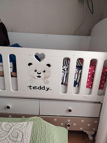 Beşiklər: Uşaq beşiyi – Aymimi (model üzərində “teddy” dizaynı) - Material: ağ — 1