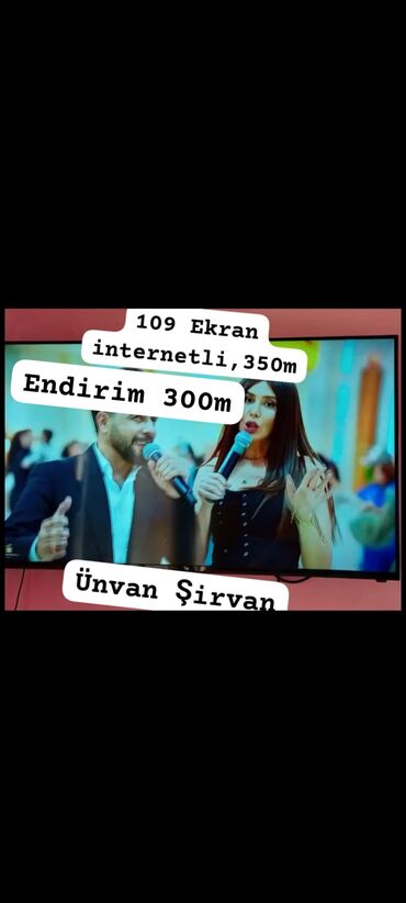 tv box android: 109 ekran internetli televizor. Xüsusiyyətlər: - 109 sm/ekran ölçüsü
