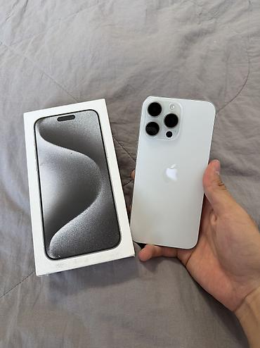 IPhone 15 Pro Max, Б/у, 256 ГБ, White Titanium, 85 %