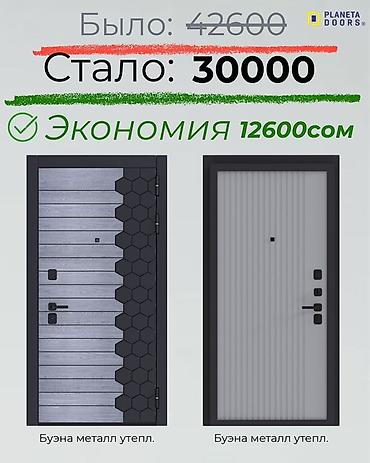 12600: Двери для домов и квартир, Металлическая, Одностворчатая, цвет - Серый — 3
