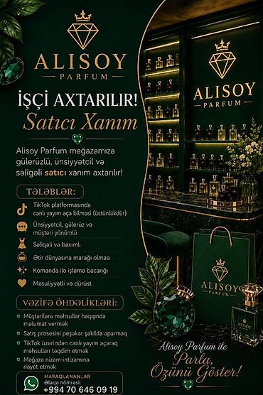 tiktok satış: Satış məsləhətçisi tələb olunur, Yalnız qadınlar üçün, 18-29 yaş, Aylıq ödəniş — 1