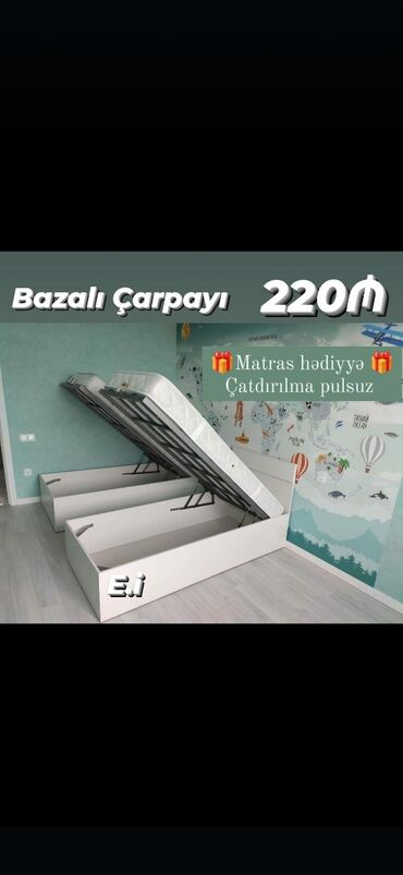 Sifarişlə çarpayılar: Birnəfərlik, Bazasız, Pulsuz matras, Siyirməsiz, Sadə laminat — 19