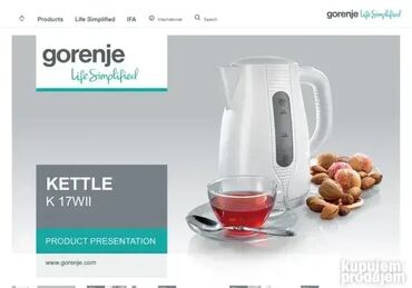 Električna kuvala: Kvalitetno kuvalo za vodu; Gorenje K17WII; NOVO, neraspakovano! Opis — 1