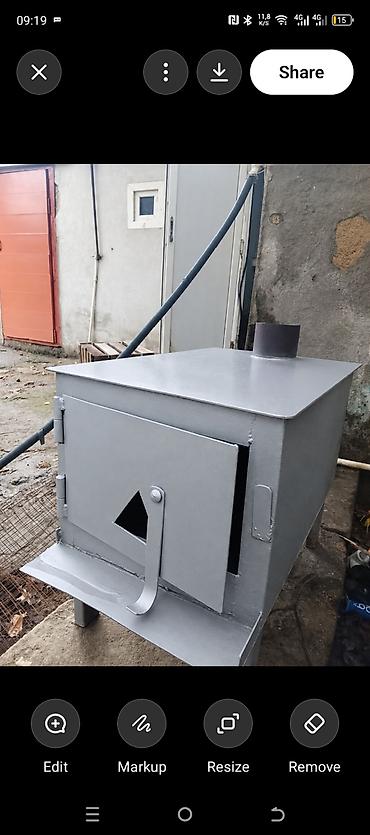 ev gülleri: Metaldan hazırlanmış soba/peç - Material: qalın metal korpus — 1