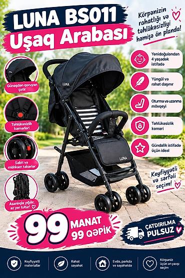 Gəzinti arabaları: LUNA BS011 Uşaq Arabası - Körpənizin rahatlığı və təhlükəsizliyi üçün — 1