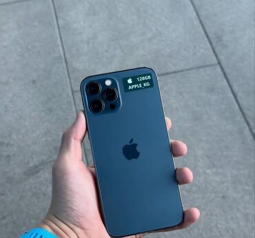 iphone 12 pro новый: IPhone 12 Pro, Колдонулган, 128 ГБ, Көгүлтүр, Каптама, Коргоочу айнек, 95 %