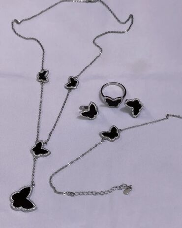 серебряный набор кольцо и серьги: Серебряный комплект Италия дизайн под Ванклиф Серебро пробы 925 Дизайн