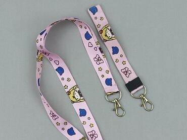 Accessories: Smycz na szyję lub nadgarstek w kolorze jasnoróżowym, ozdobiona wzorem