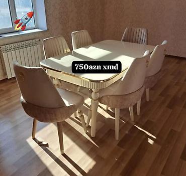 gozel sekiller: Qonaq otağı üçün, Yeni, Açılmayan, Dördbucaq masa, 6 stul — 1