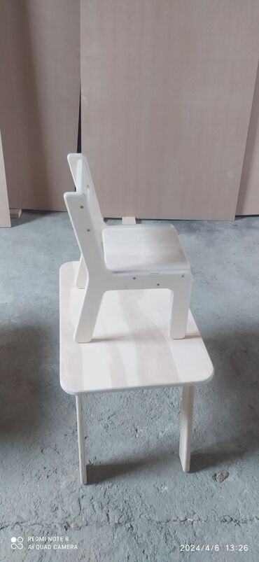 столы и стулья для детей: Содиктеги балдарга стол стул фанера не крашенный экологически таза