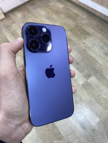 Apple iPhone: IPhone 14 Pro, 256 GB, Deep Purple, Simsiz şarj, Face ID