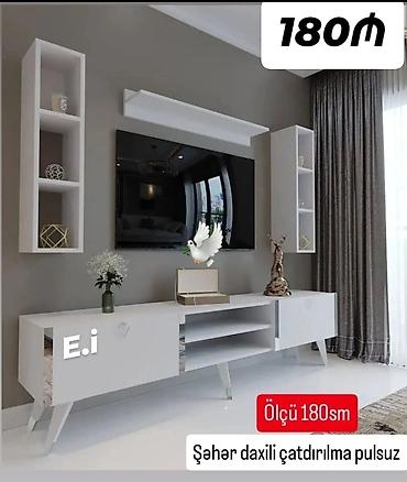 super mebel: Yeni, Düz TV altlığı, Polkalı, Laminat — 1