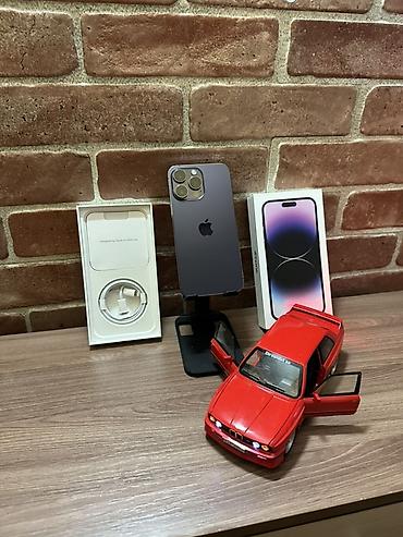 Apple iPhone: IPhone 14 Pro Max, Б/у, 1 ТБ, Deep Purple, Коробка, 75 % — 1