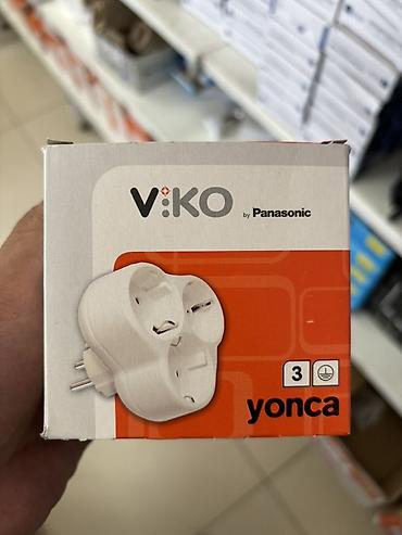 сплитер: Тройник-адаптер VIKO by Panasonic Yonca Plus с заземлением — 4