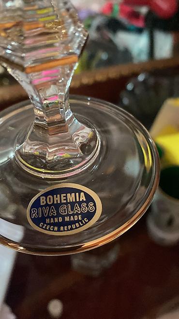 glass: Riva Glass Bogemia,hand made,gül qabi,şampan bokallari,sok — 3