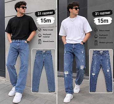 Cinslər: Məhsul: Kişi cins şalvarı - Razmer: 31 - Qiymət: 15 m - Model — 1
